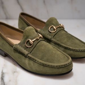 green gucci loafers womens